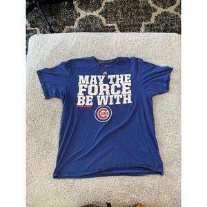 Majestic Star Wars MLB Tee Shirt.  Chicago Cubs Men’s XL Blue.